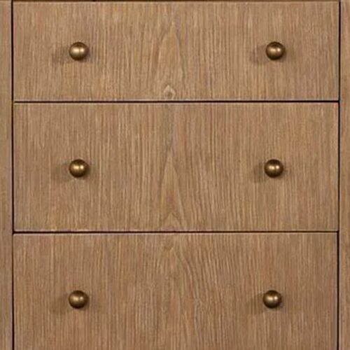 Hiz 29 Inch 3 Drawer Nightstand With Dual Usb Ports, Brass Legs, Brown- Saltoro