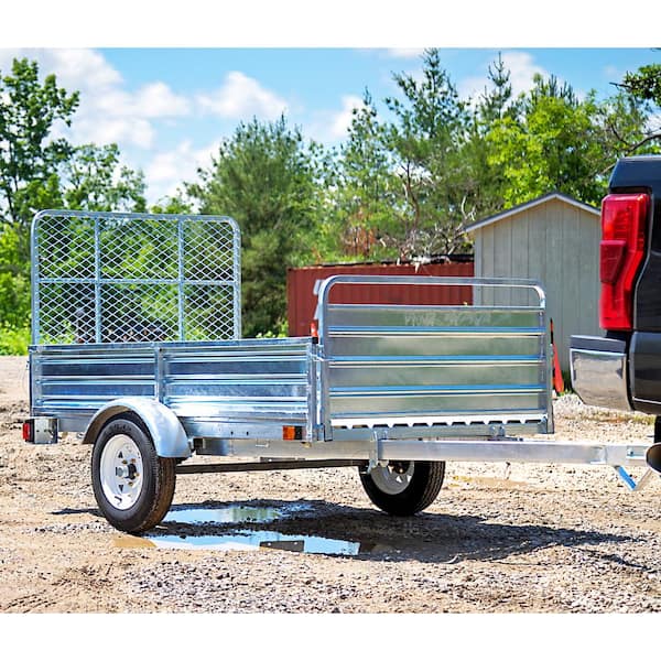4.5 ft. x 7.5 ft. Single Axle Galvanized Utility Trailer Kit with Drive-Up Gate