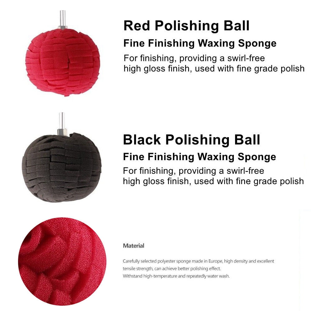 KingFurt 5Pcs Foam Drill Polishing Cone Ball Pads Kit Car Hub Waxing Buffing Wheel Polisher Conical Sponge