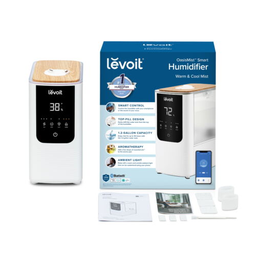 Levoit Smart Cool and Warm Mist Top Fill Humidifier with Aromatherapy, 4.5L