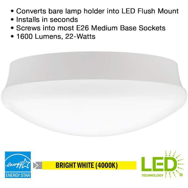 Spin Light 11 in. Closet Light LED Flush Mount Ceiling Light 1600 Lumens 4000K Bright White Kitchen Laundry Room