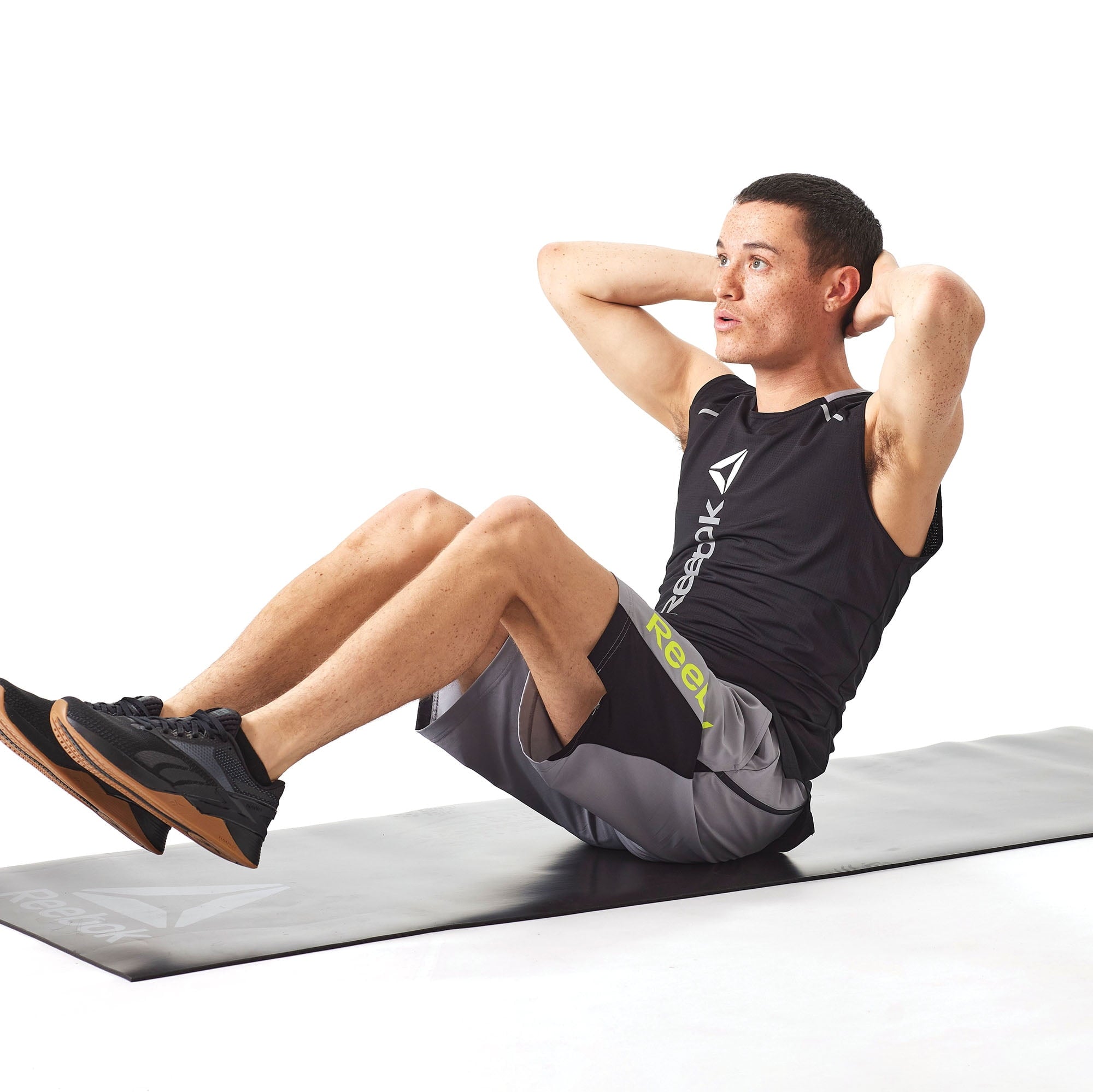 Reebok 5mm Sure-Grip Fitness Mat, Ultimate Grip, Black