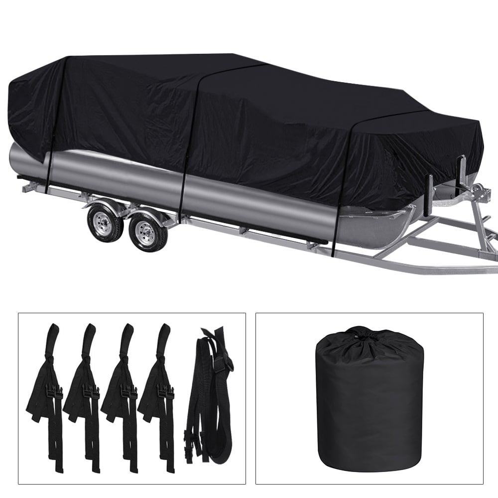 Pontoon Boat Cover 17-20FT Heavy Duty Trailerable Waterproof Rain Snow Dust Resistant Boat Cover