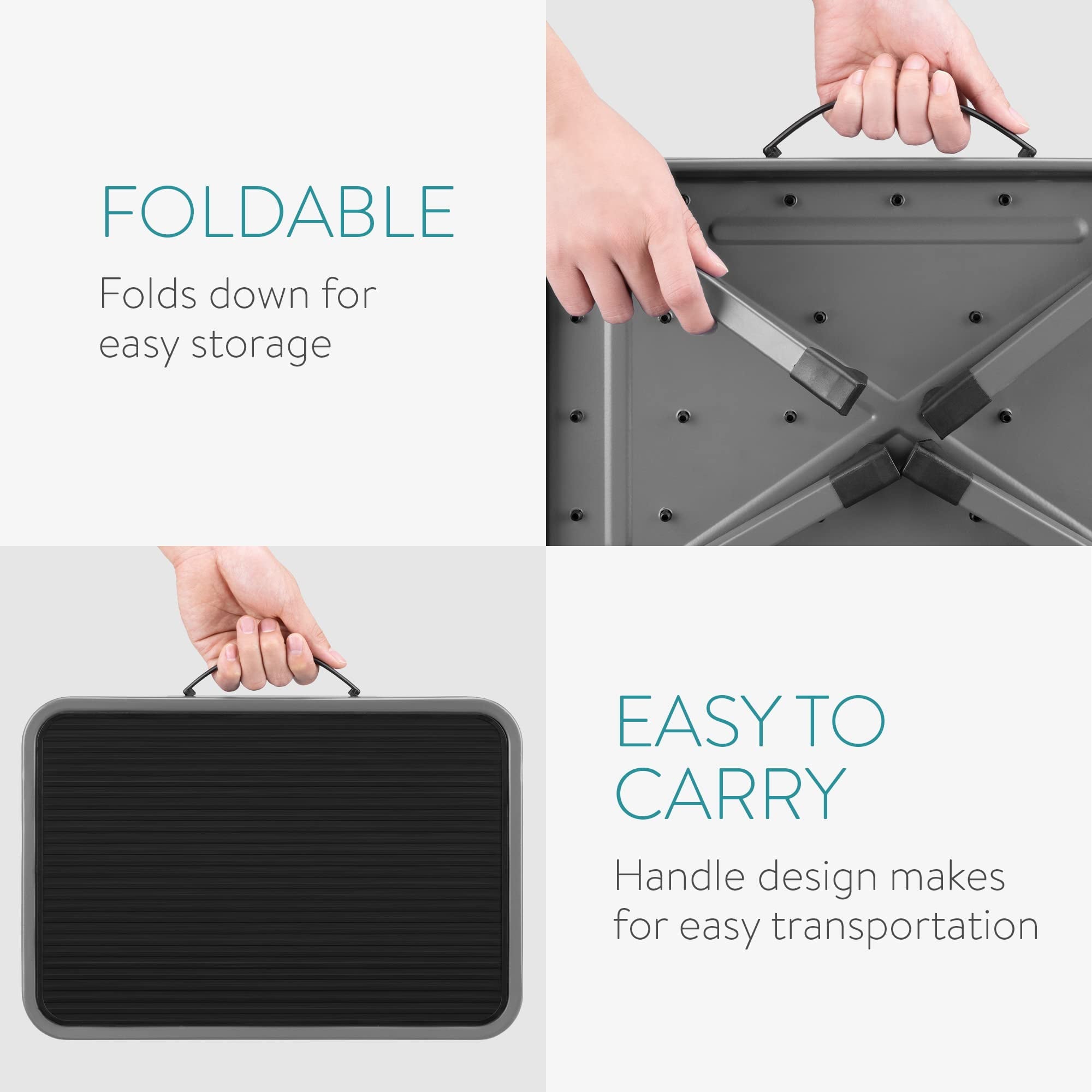 Metronic 1 Step Stool, Step Ladder, Black Anti-Slip Foot Folding Stool, Holds Up To 330 lbs