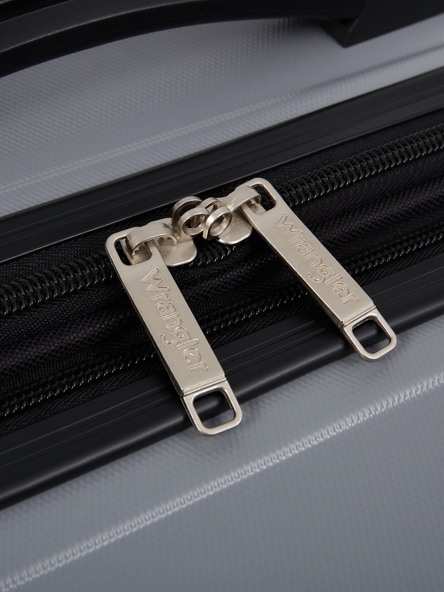 Wrangler 4 Piece Rolling Hardside Luggage Set, Sharkskin