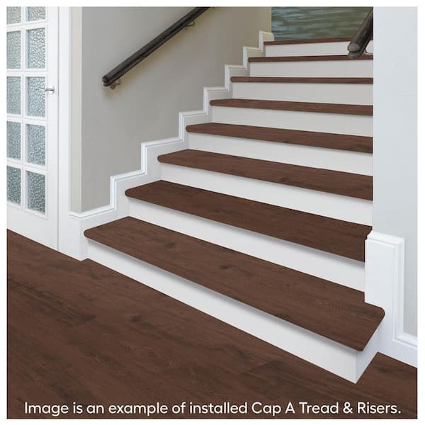 Hunting Trail Oak 47 in. L x 12.15 in. W x 1.69 in. T Laminate Stair Tread and Reversible Riser Kit Adhesive