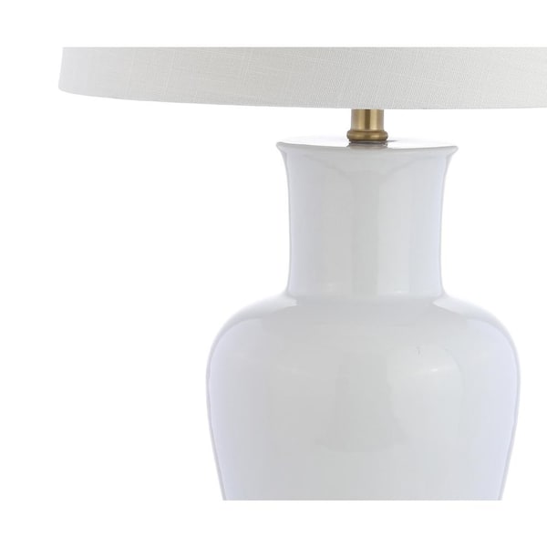 Julian 29 in. White/Gold Ceramic Table Lamp