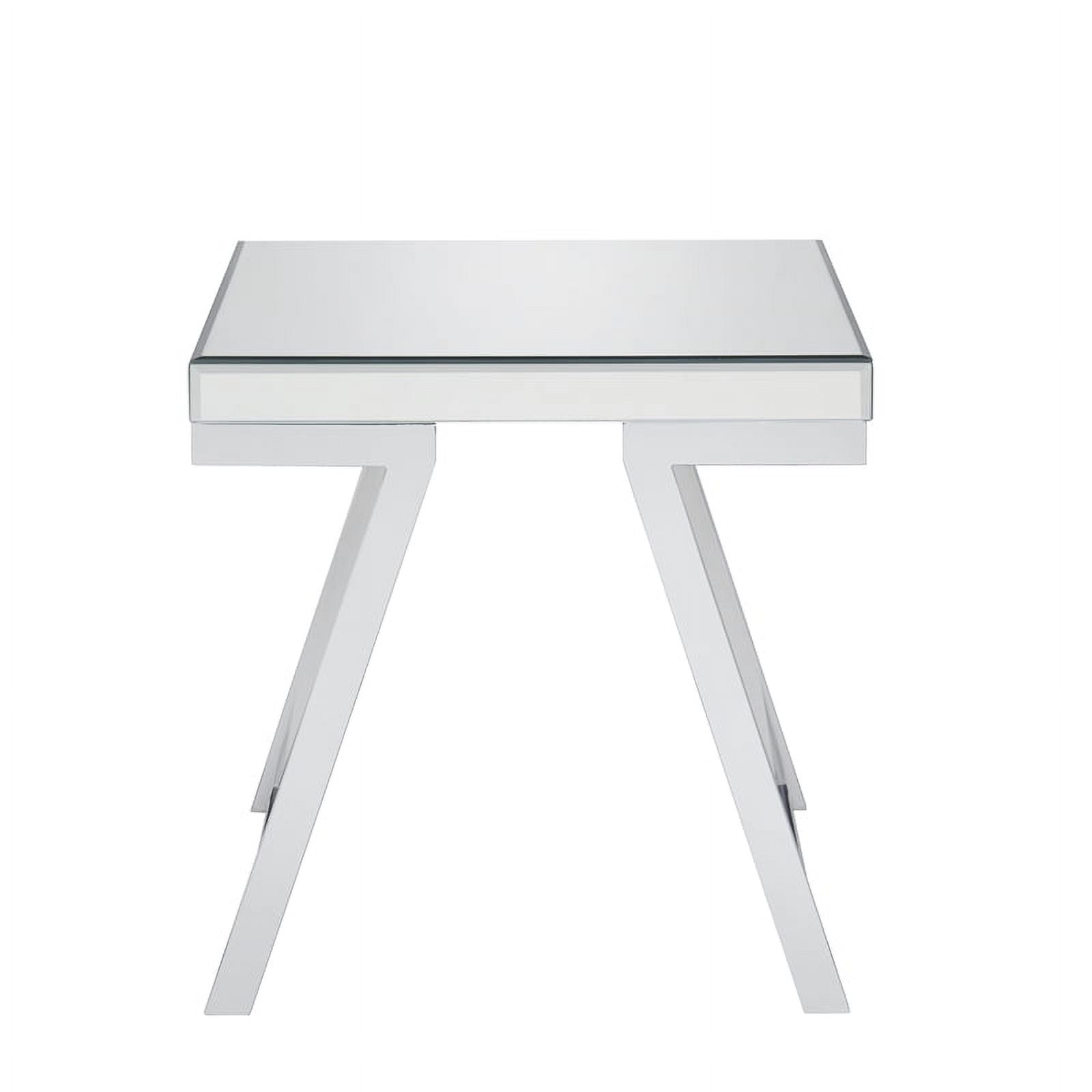 Alfresco Mirrored Glass and Chrome Metal Square End Table