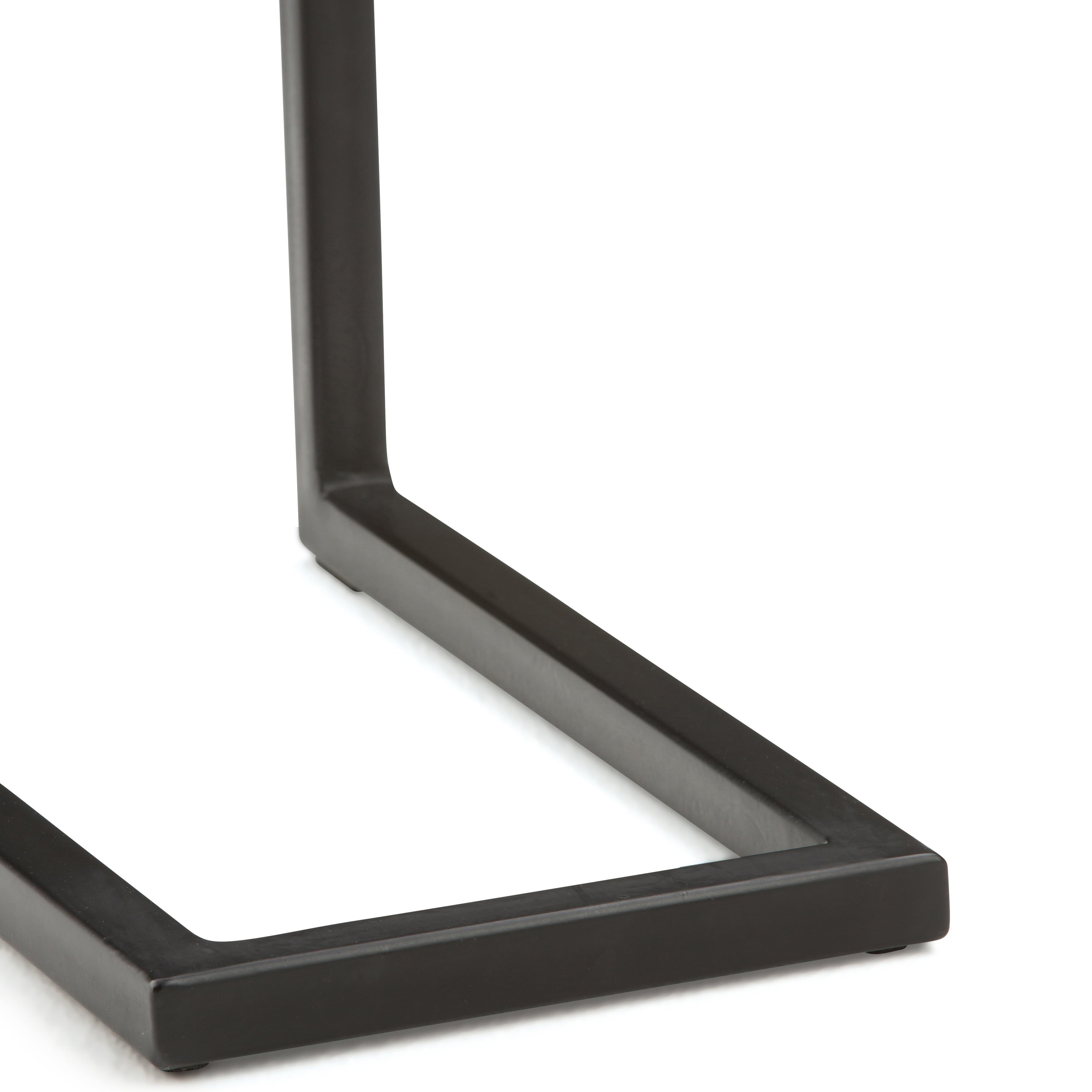 WyndenHall  Rhonda Metal C Side Table - 18 W x 10 D x 24 H Natural Stained Wood, Metal Wood, Metal Solid Wood Wood