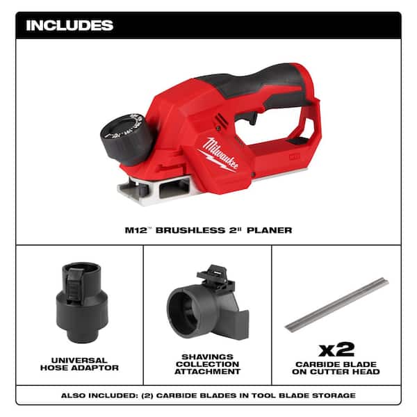 M12 12V Lithium-Ion Brushless Cordless 2 in. Planer (Tool-Only)