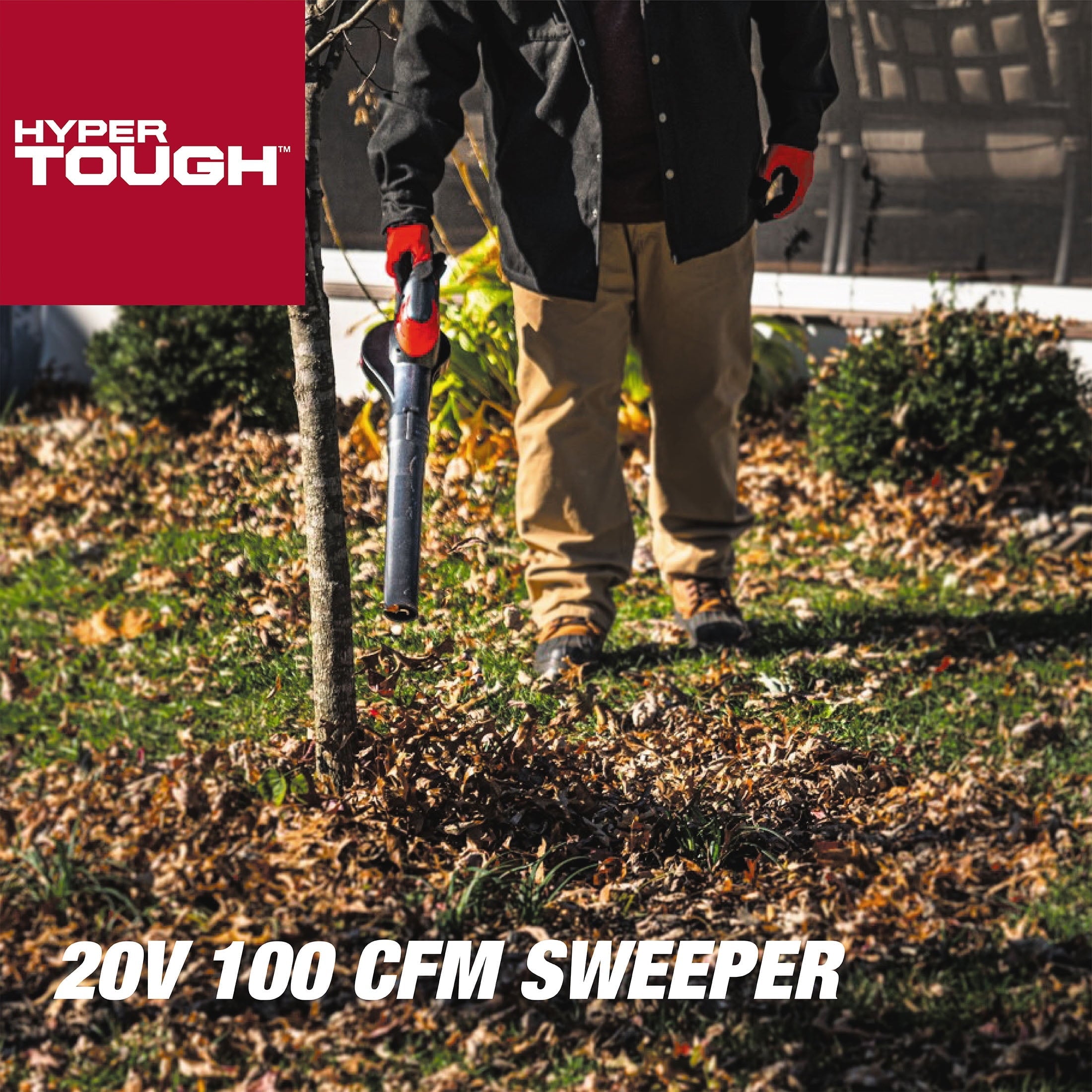 Hyper Tough 20V Max Battery Powered Cordless 130 mph Leaf Sweeper, HT21-401-003-05