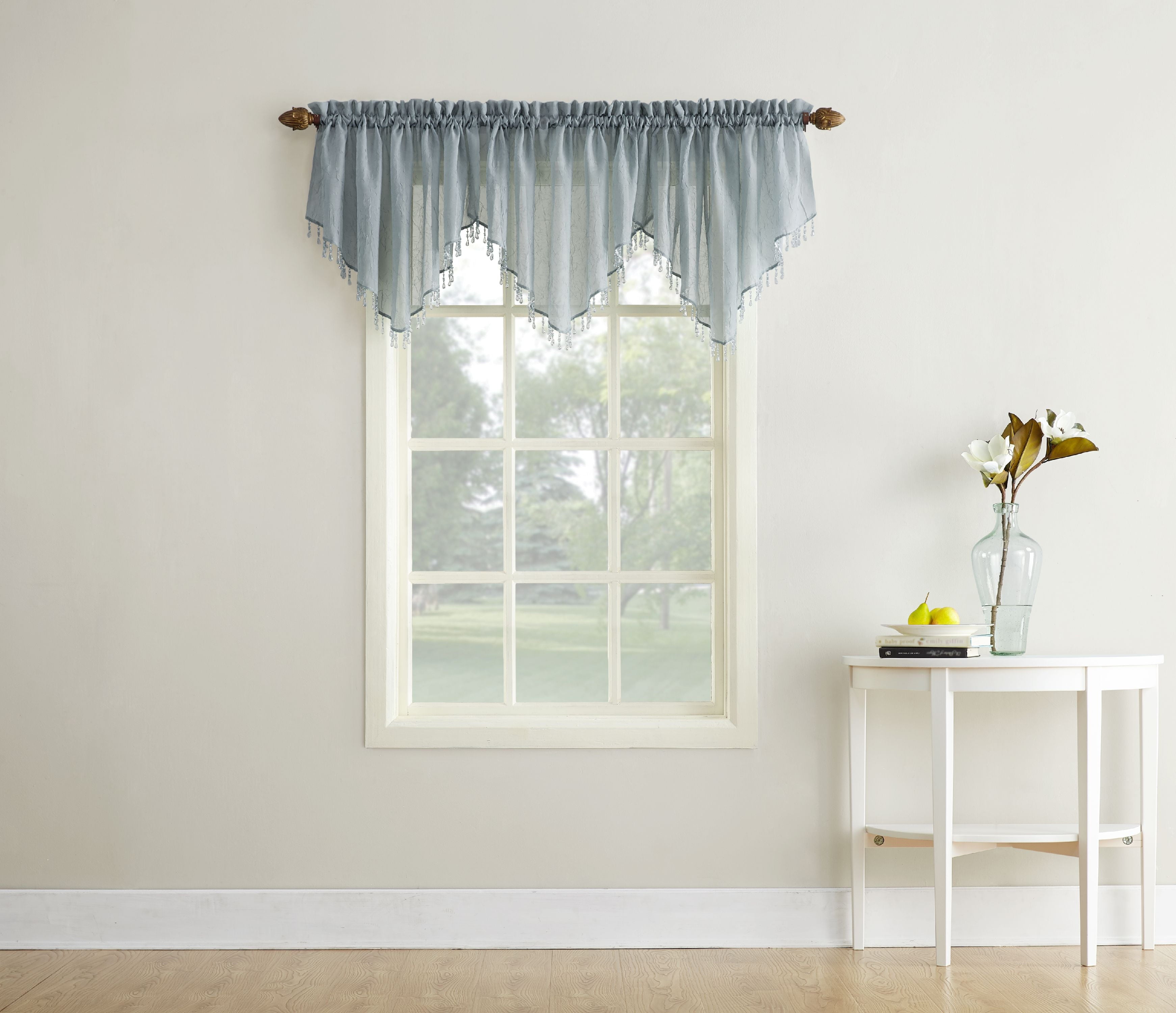 No. 918 Jillian Crushed Voile Ascot Beaded Sheer Valance, 51