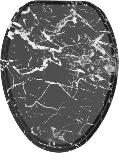 ELONGATED, Silent Slow Close, Molded Wood Adjusting Toilet Seat, Marble Black