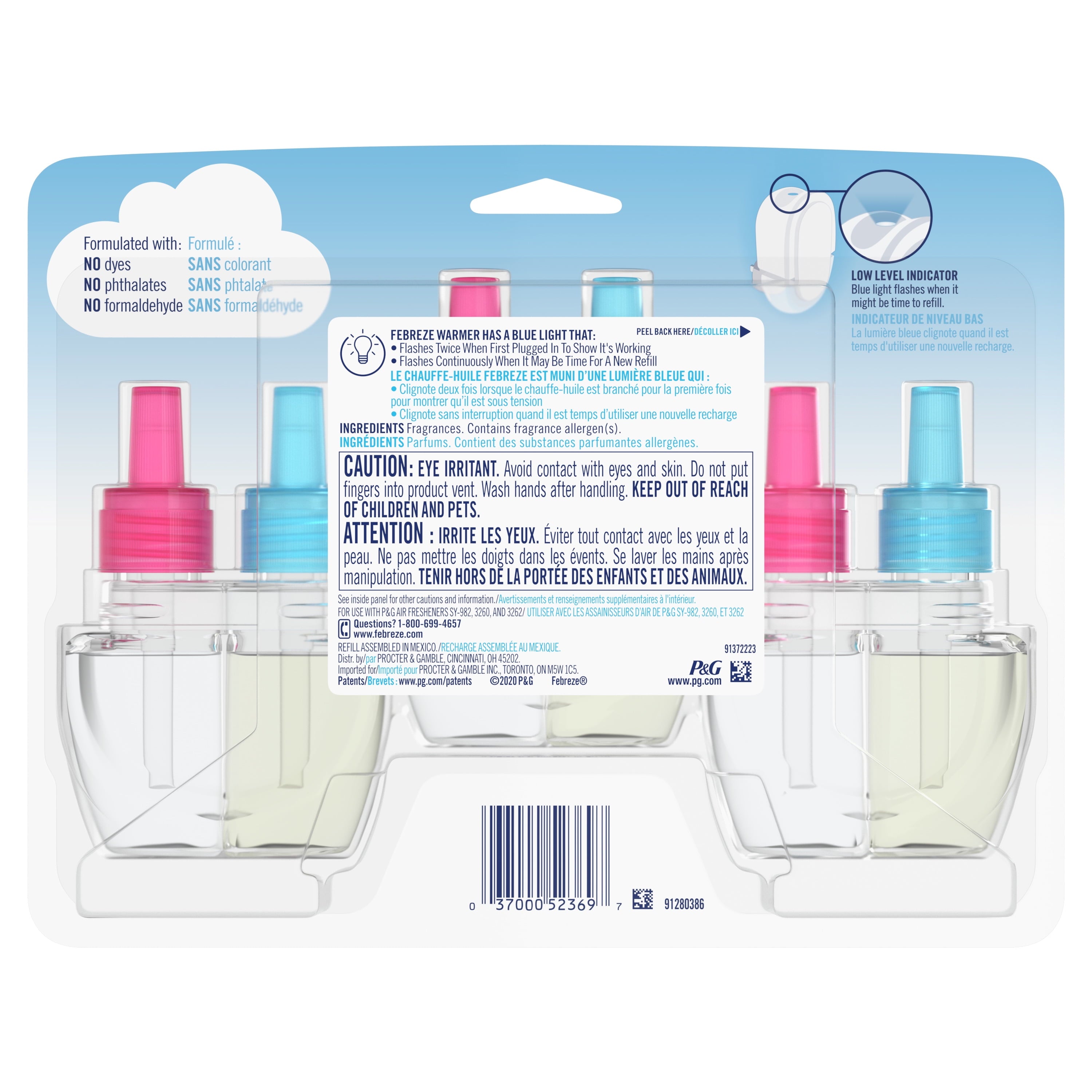 Febreze Fade Defy PLUG Air Freshener Refill, Downy April Fresh, (3) .87 fl. oz. Oil Refills