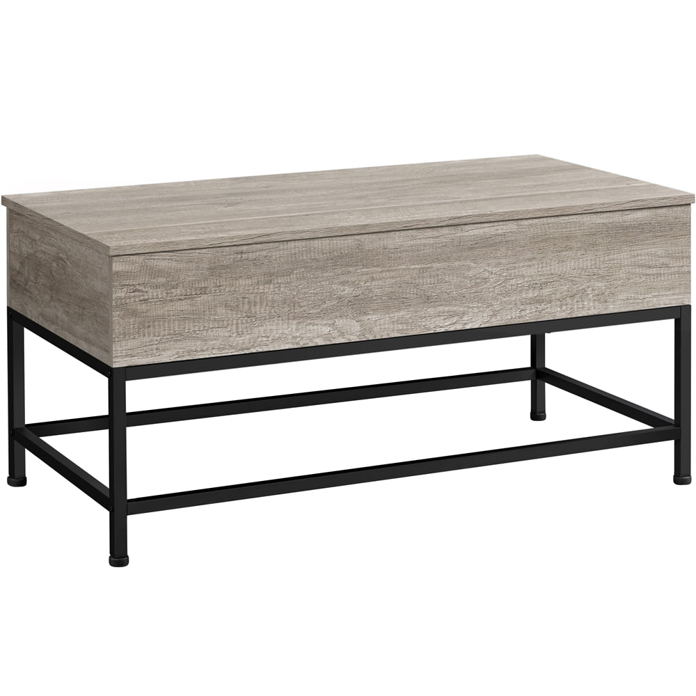 Alden Design Wood and Metal Lift Top Coffee Table, Rustic Gray
