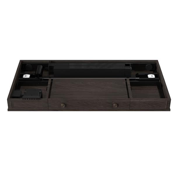 48 in. Rectangular Walnut 1-Drawer Standing Desk with Programmable Presets and USB Charging and Collision Protection