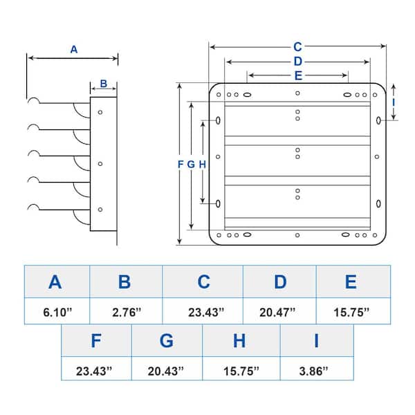 20 in. Square Aluminum Automatic Gravity Shutter Louver Static Roof Vent in Silver