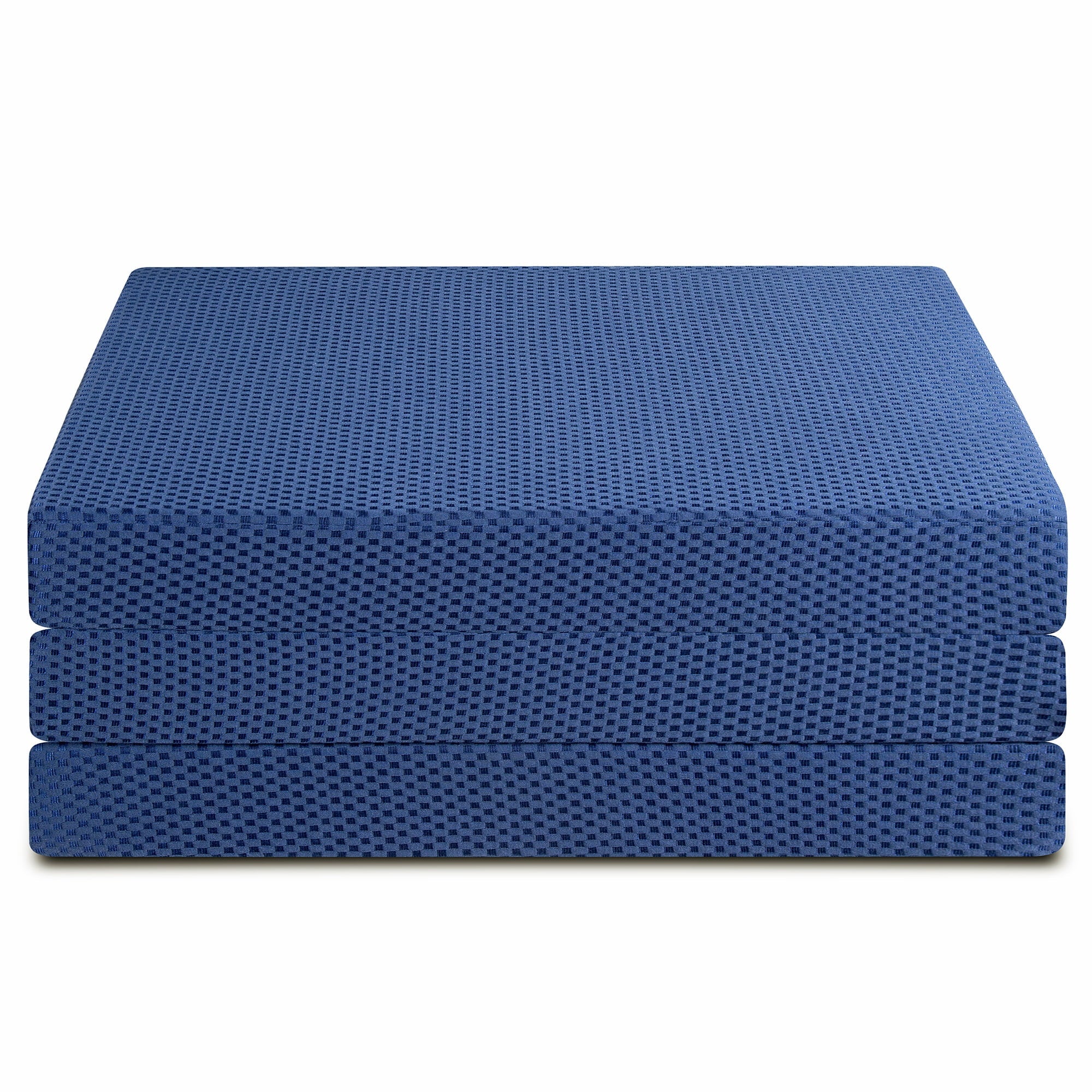 4'' Tri-Fold Memory Foam Mattress, Blue, Twin