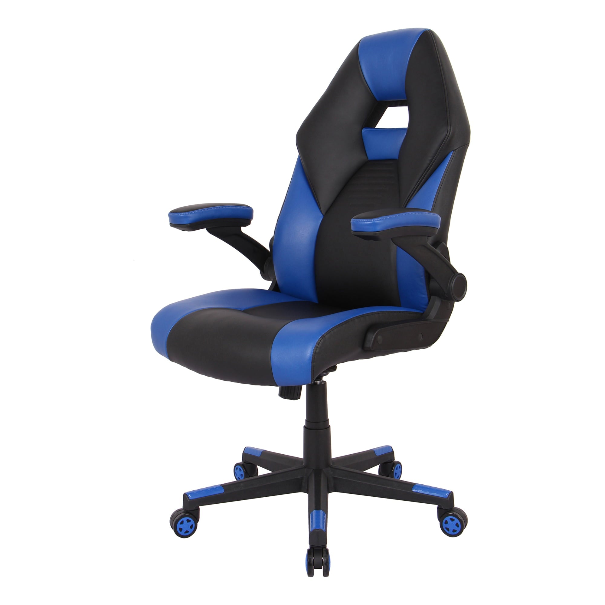 RS Gaming™ RGX Faux Leather High-Back Gaming Chair, Black/Blue, BIFMA Compliant