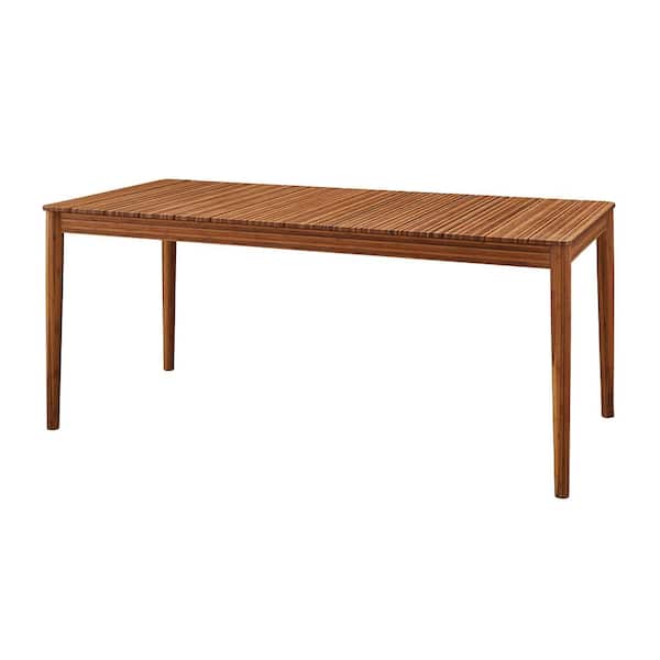 Erikka 110 in. Rectangle Amber Bamboo Double-Leaves Extensible Dining Table (Seats 6)