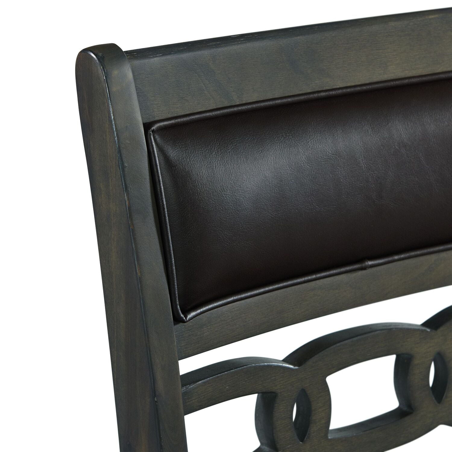 Picket House Furnishings Taylor Standard Height Faux Leather Side Chair Set in Gray