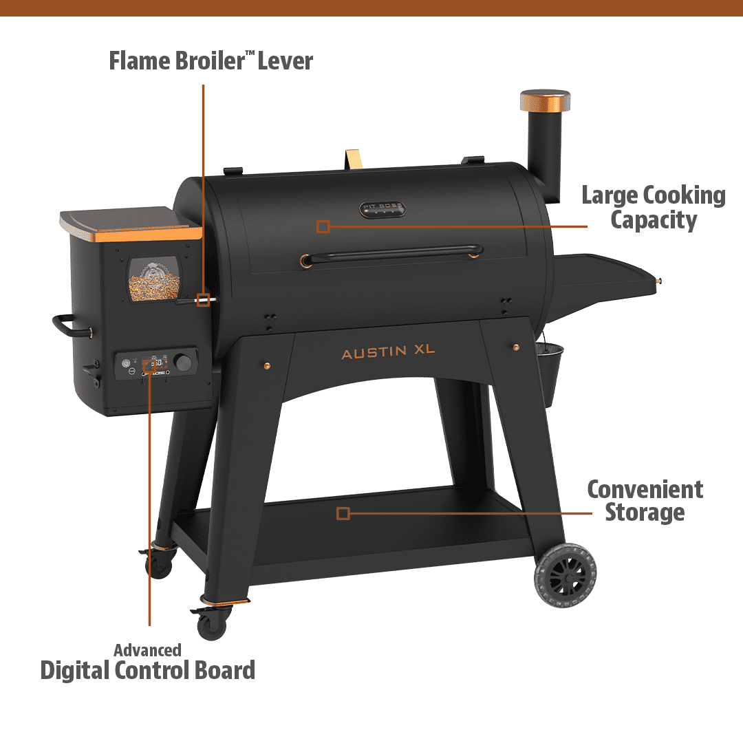 Boss Onyx Edition Austin XL 1000 Wood Pellet Grill