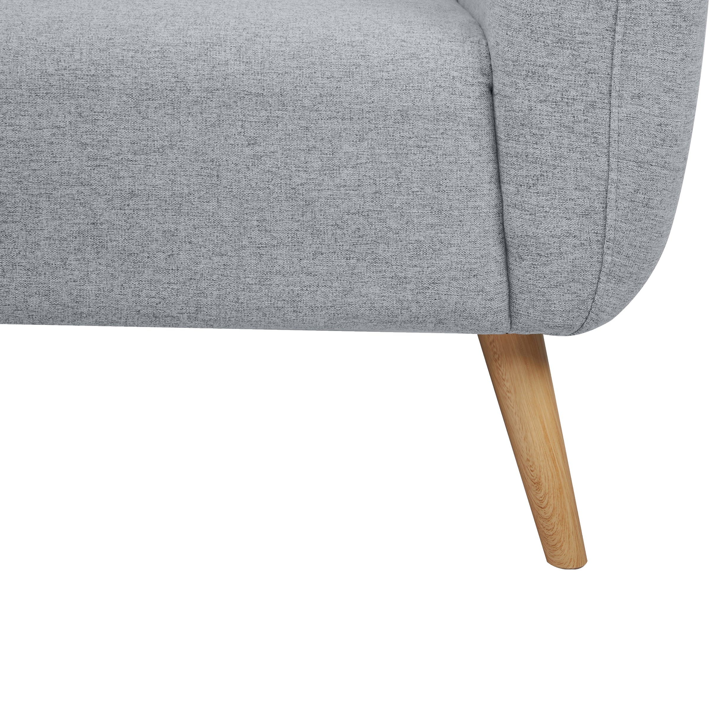 A&D Home Linda Polyester Round Arm Loveseat Sofa, Light Gray