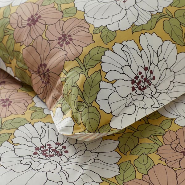 Company Cotton Remi Floral Rust Cotton Percale King Pillowcases (Set of 2)