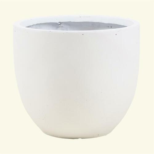 Luxen Home Round White Planter (Medium)