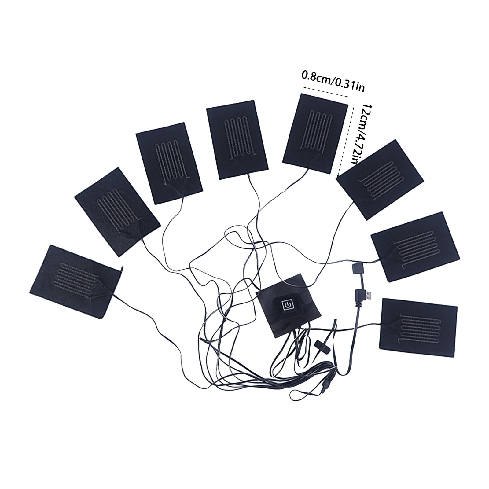 Car Charger 8in1 Electric Vest Heater Warm Cloth Jacket - USB Thermal Heated Pad Body Warmer Battery Operated Screwdriver