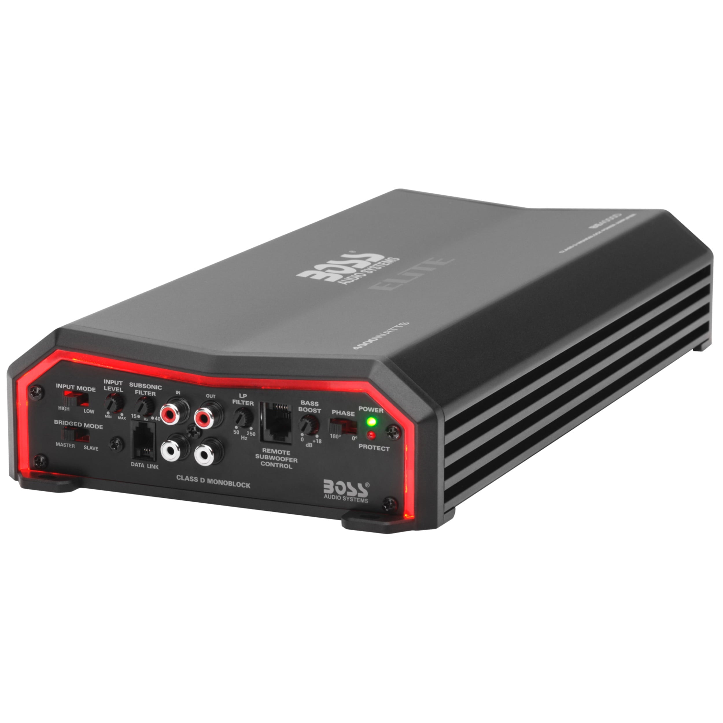 BOSS Audio Systems BE4000D Elite Series Car Audio Amplifier - 4000 High Output, Class D, Monoblock, 1/8 Ohm, High/Low Level Inputs, Low Pass Crossover, Hook Up To Stereo and Subwoofer