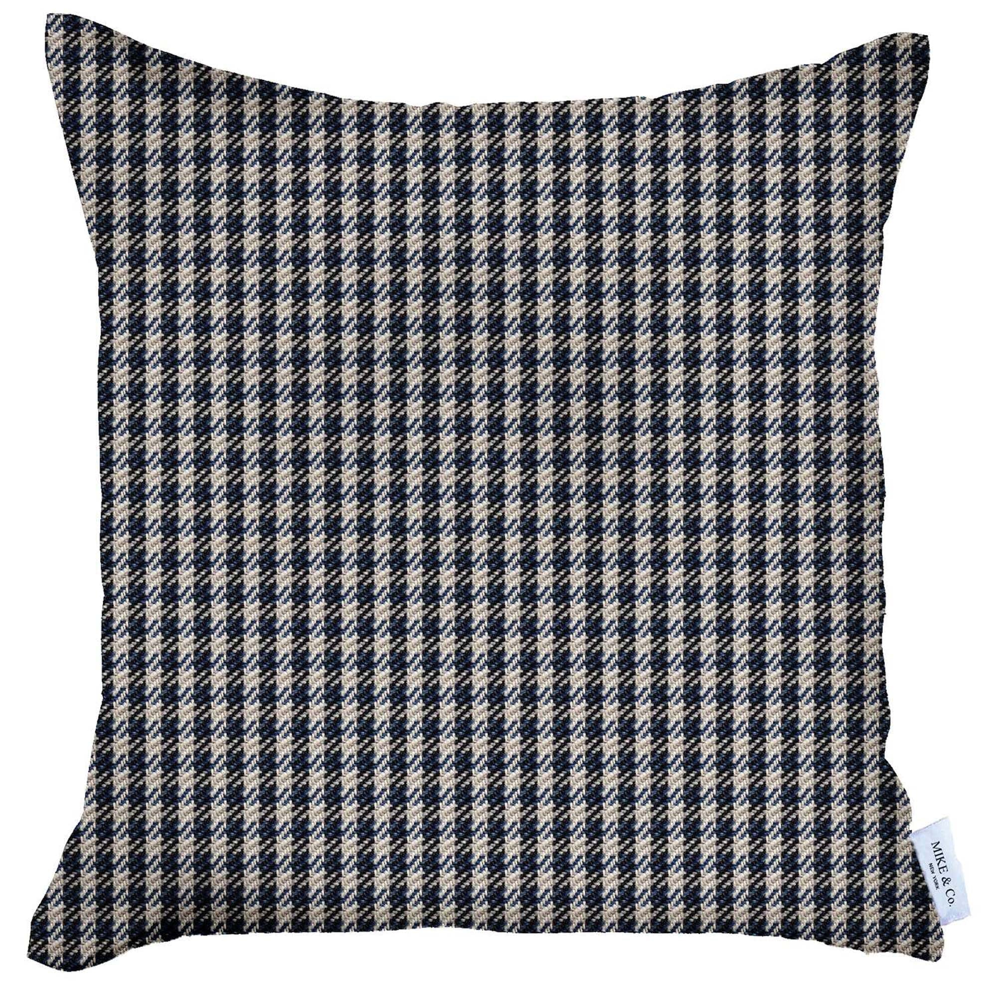 Boho-Chic Handcrafted Decorative Single Throw Pillow Cover Houndstooth Jacquard 18