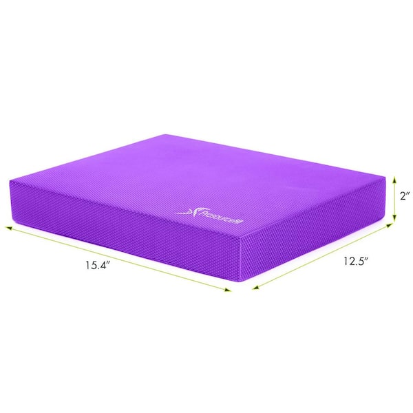 Purple 15.5 in. L x 12.5 in. W x 2.5 in. T Exercise Balance Pad, Non-Slip Cushioned Foam Mat and Knee Pad (1.35 sq. ft.)