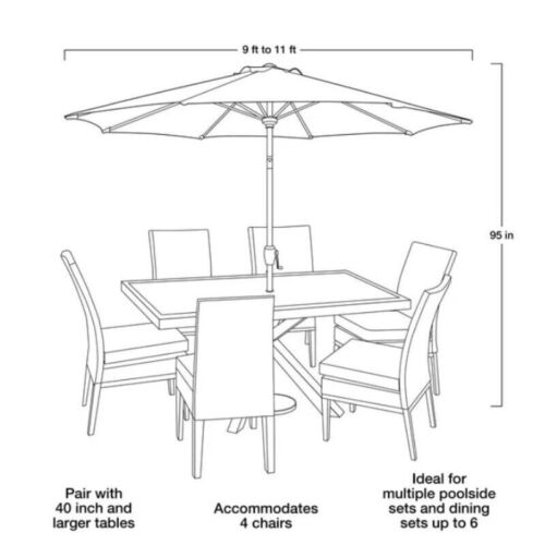 Mainstays 9ft Stone Round Outdoor Tilting Market Patio Umbrella with Crank