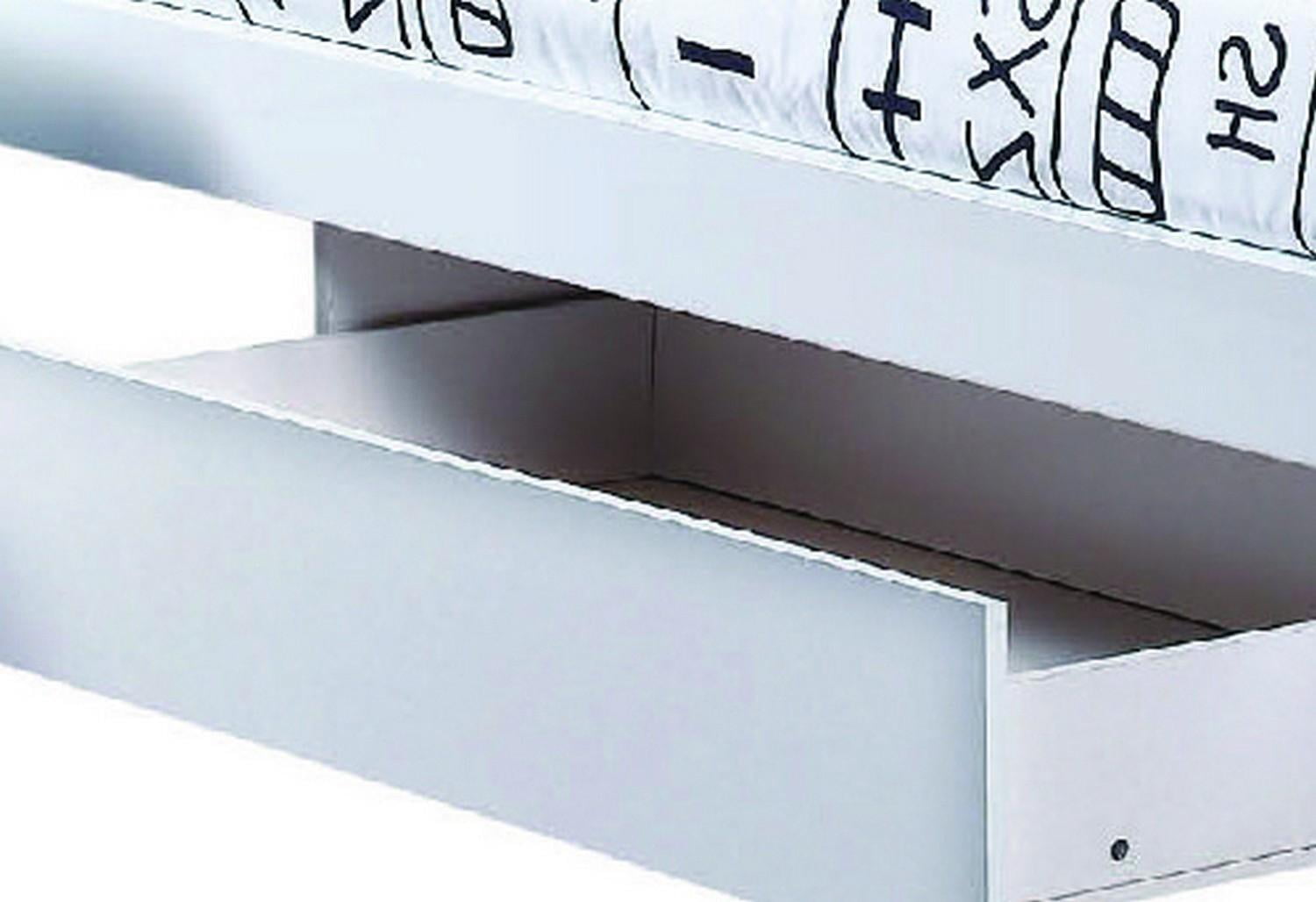 White High Gloss Finish Storage King Size Bed Global United Wynn