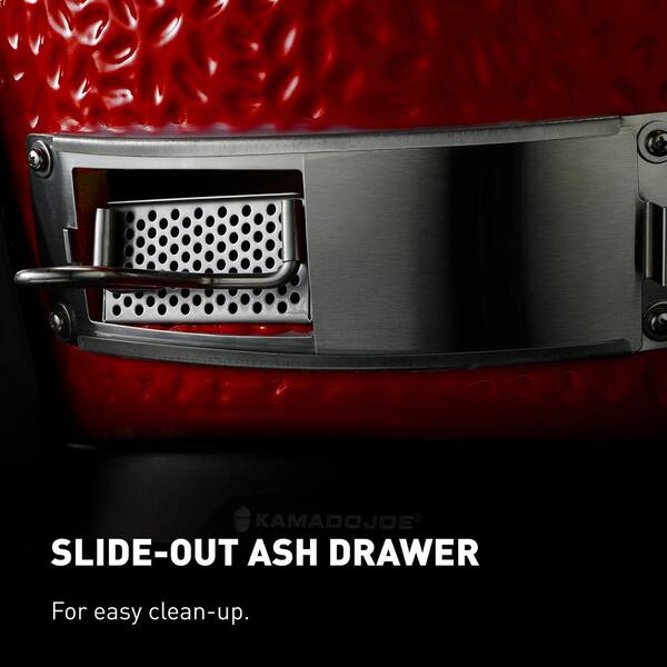 Classic Joe I 18 in. Charcoal Grill in Red with Cart, Side Shelves, Grate Gripper, and Ash Tool