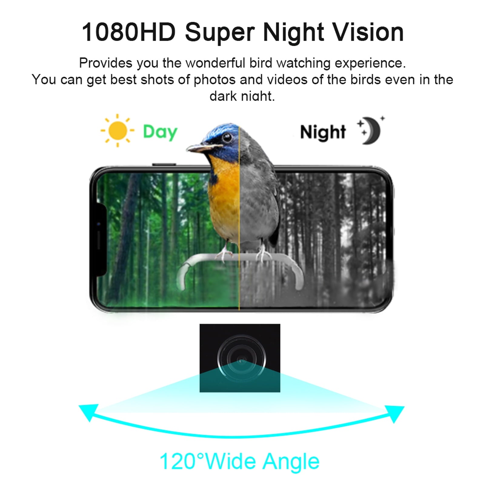 Bird Feeder with Camera, 1080HD Smart Bird Feeder with AI Identify Bird Species Night Vision for Bird Watching, Hopper Feeder
