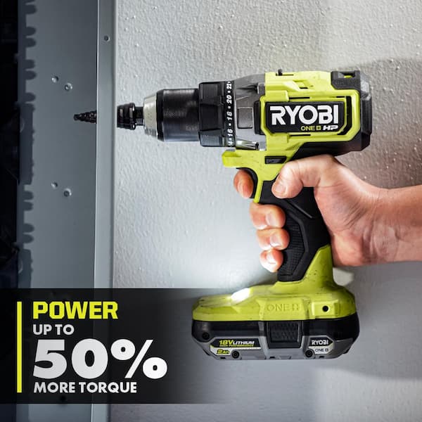 ONE+ HP 18V Brushless Cordless 1/2 in. Drill/Driver Kit with (2) 2.0 Ah HIGH PERFORMANCE Batteries, Charger, and Bag