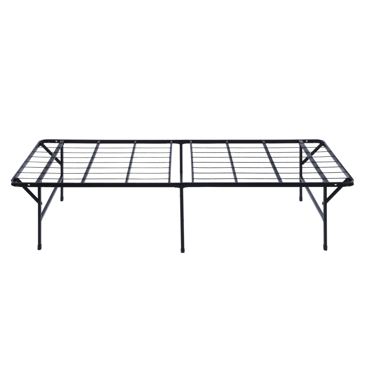 Folding Bed Frame Queen, Heavy Gauge Steel Metal, Underbed Space, Black