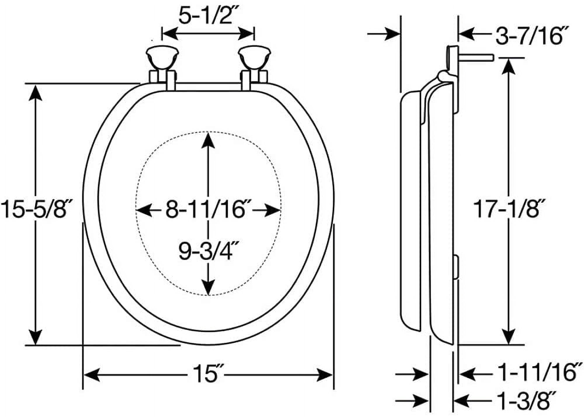 Mayfair 15EC 034 Removable Soft Toilet Seat that will Never Loosen, ROUND - Premium Hinge, Sky Blue