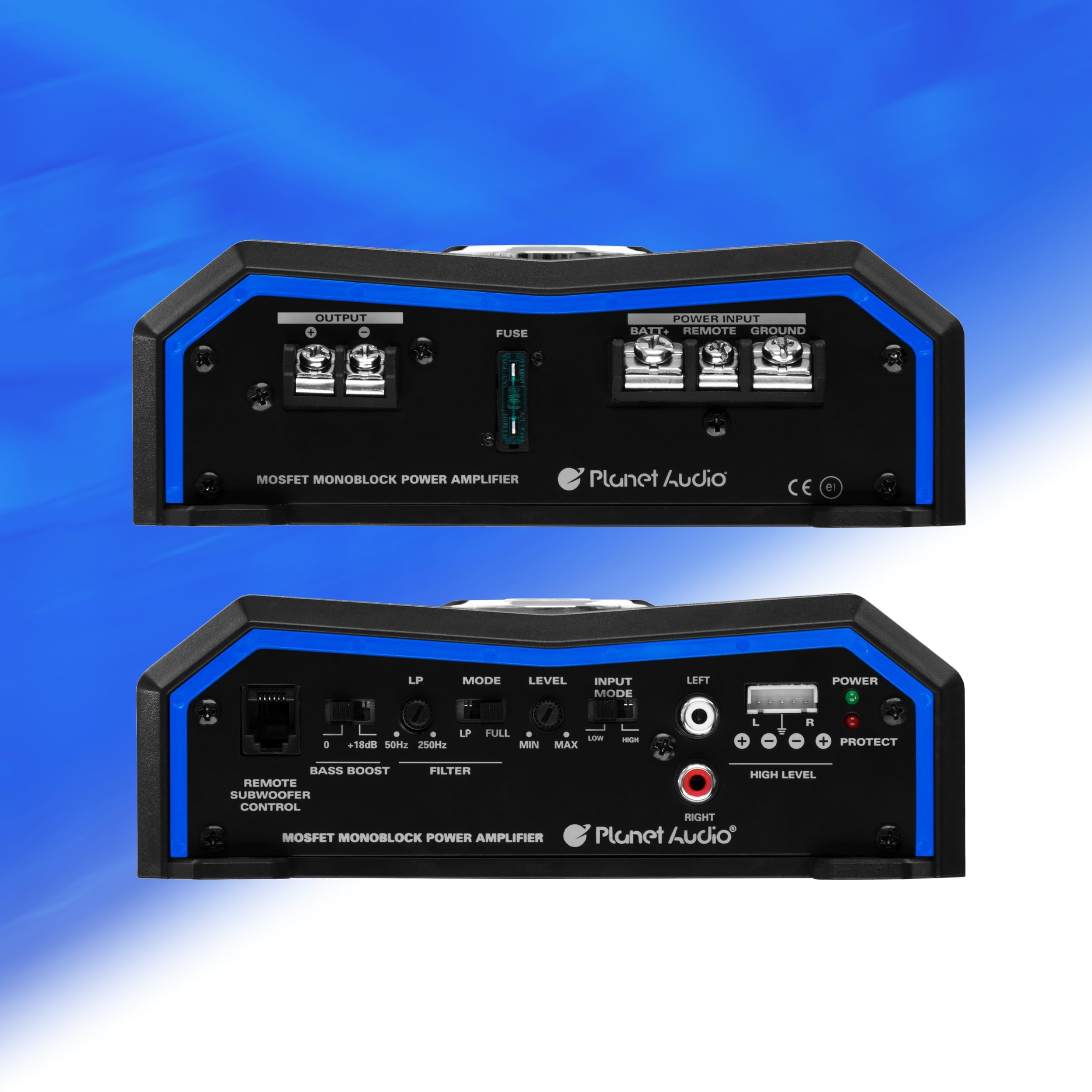 Planet Audio PL1500.1M Pulse Series Car Audio Amplifier - 1500 High Output, Monoblock, 2/8 Ohm, High/Low Level Inputs, Low Pass Crossover, Hook up to Stereo and Subwoofer