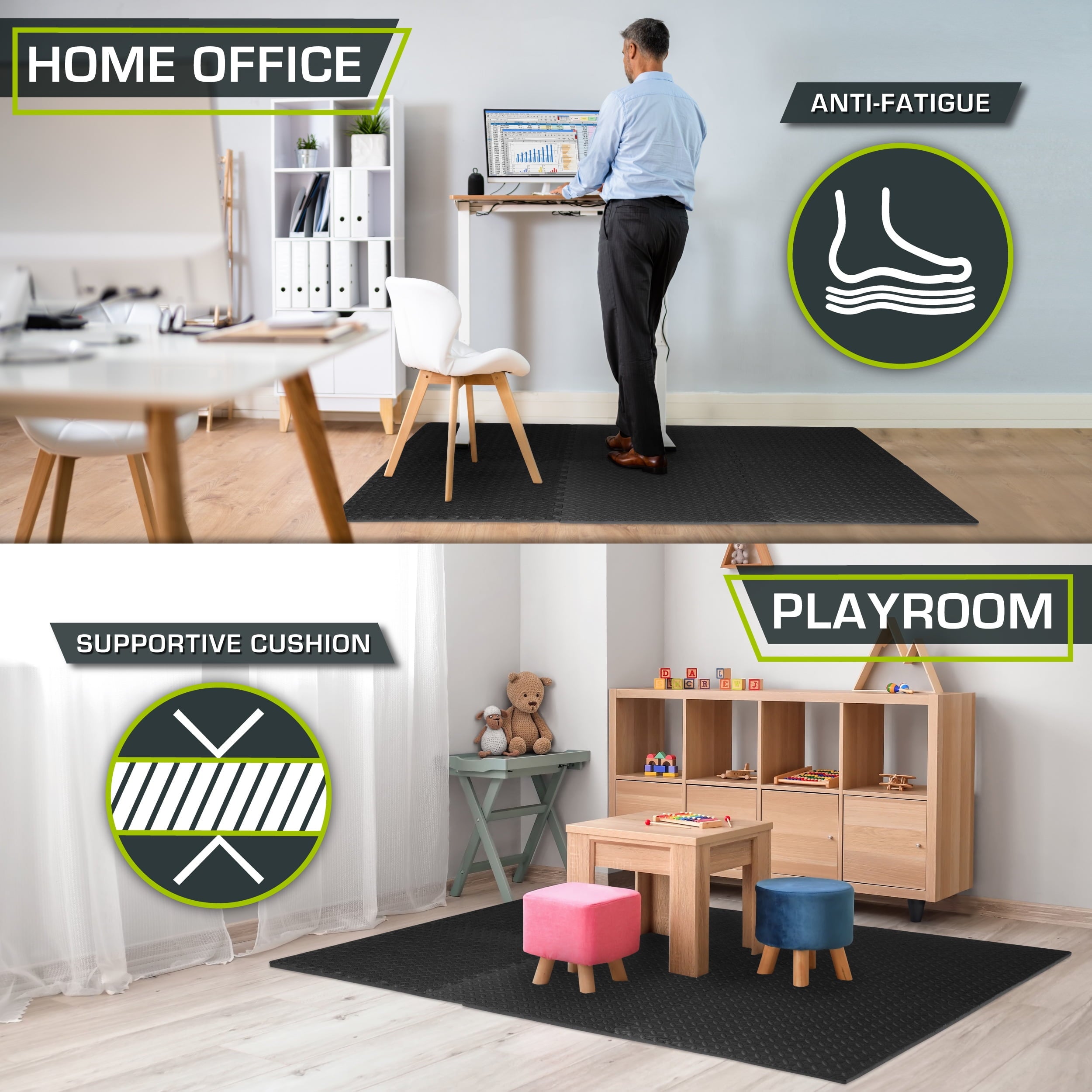 ProsourceFit Puzzle Exercise Mat, 1/2