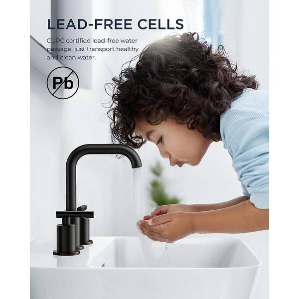 8 in. Oil Rubbed Bronze Bathroom Faucet Widespread, Lavatory Vintage Bathroom Faucet 3 -Word Bath Accessory Set