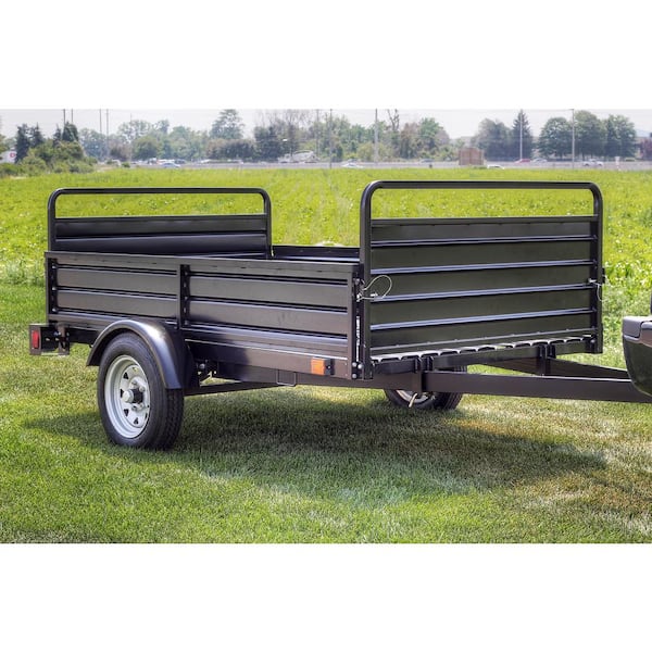 1639 lb. Payload Capacity 4.5 ft. x 7.5 ft. Utility Trailer Kit with Bed Tilt and Collapsing Ends to Extend Bed to 12 ft