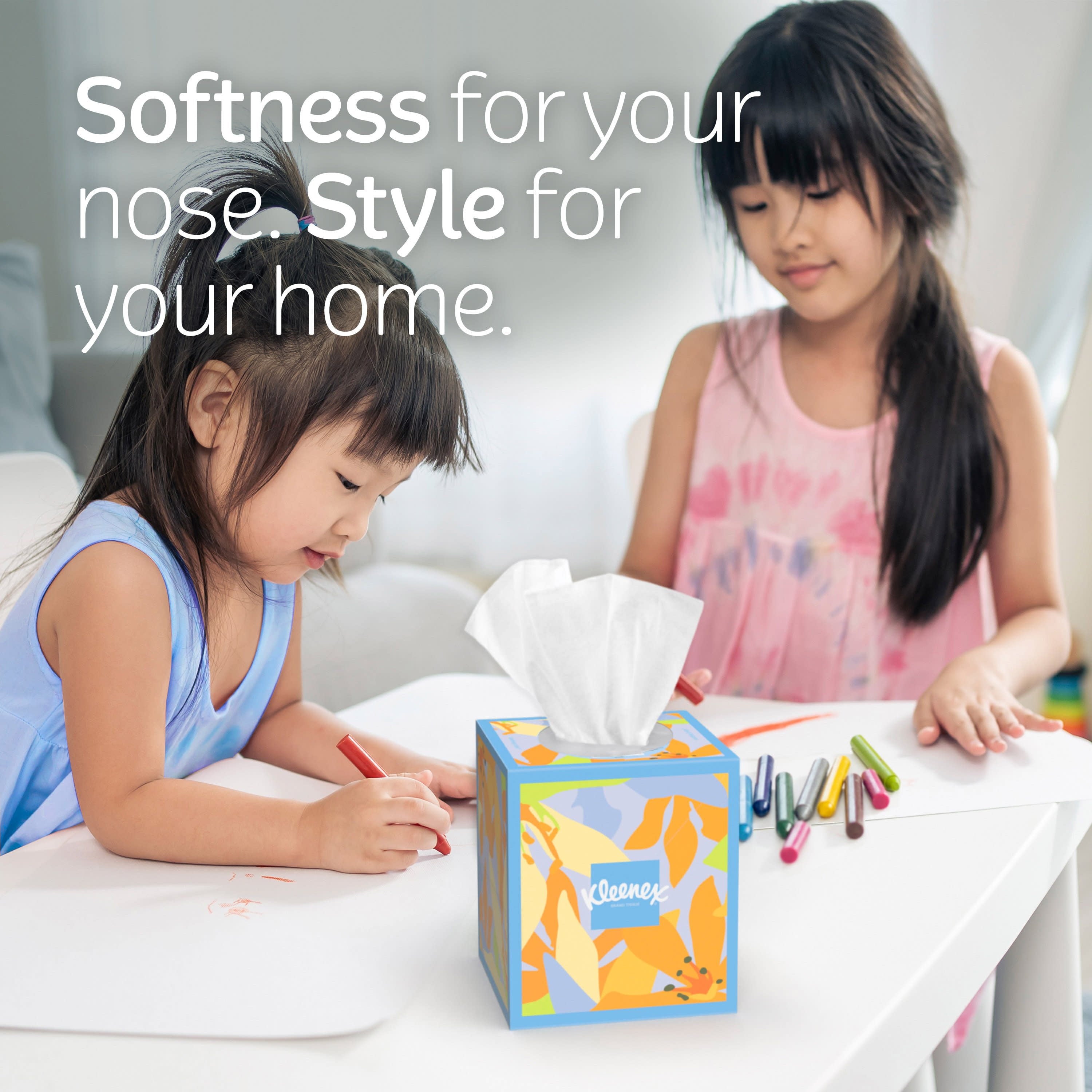 Kleenex Soothing Lotion Coconut Oil Facial Tissues, 4 Flat Boxes, 120 White Tissues per Box