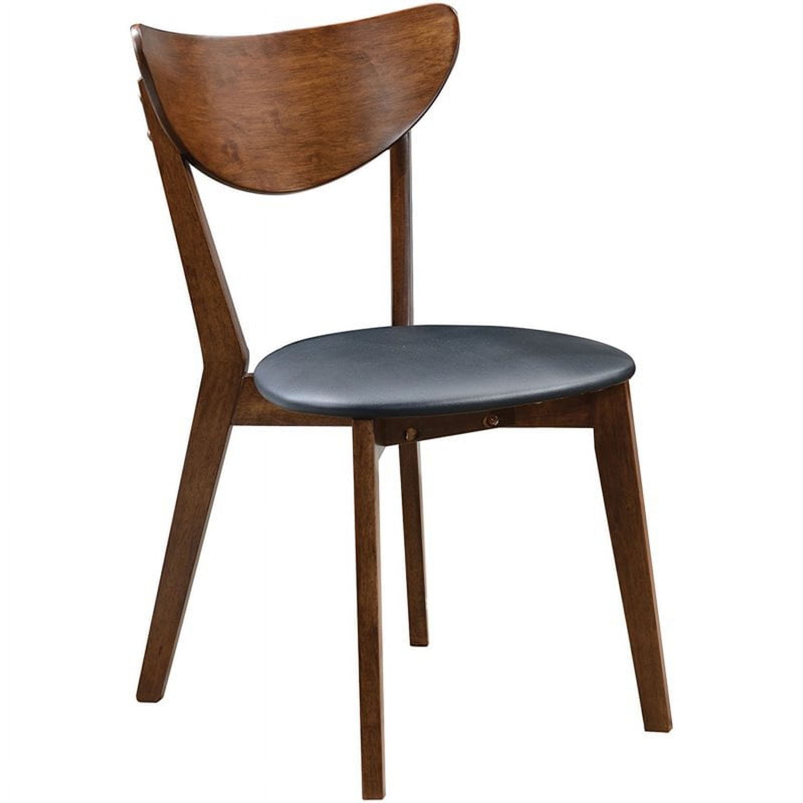 Bowery Hill 5 Piece Oval Dining Set in Dark Walnut and Black