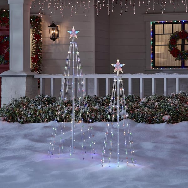 2-Piece Multi LED Cone Trees