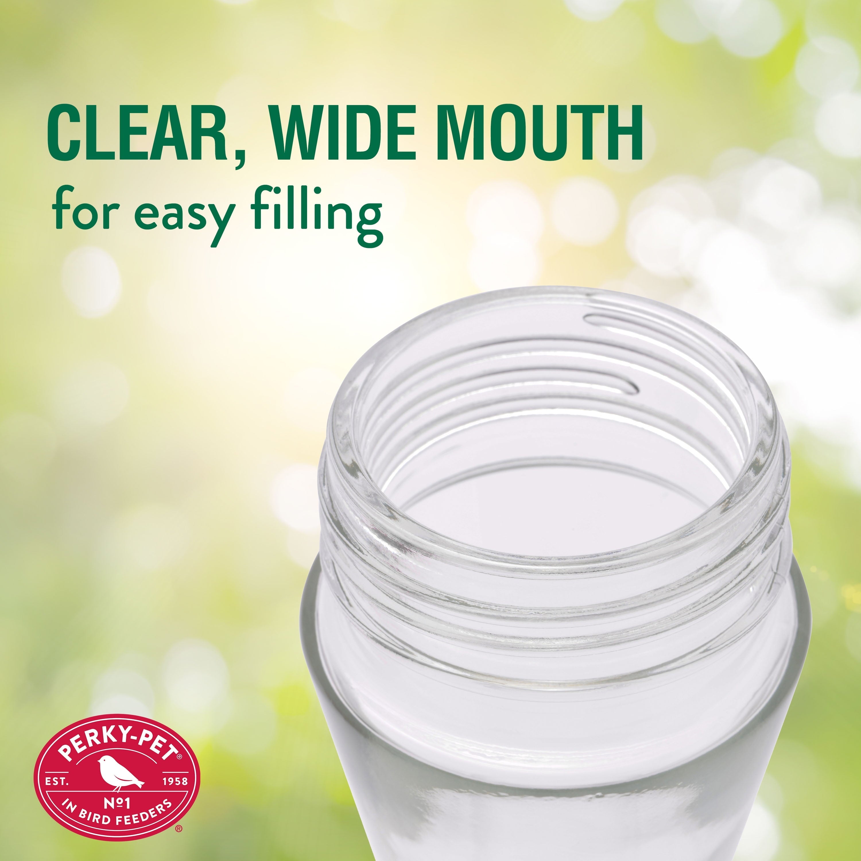 Perky-Pet 8 oz Pinch Waist Glass Hummingbird Feeder, Red