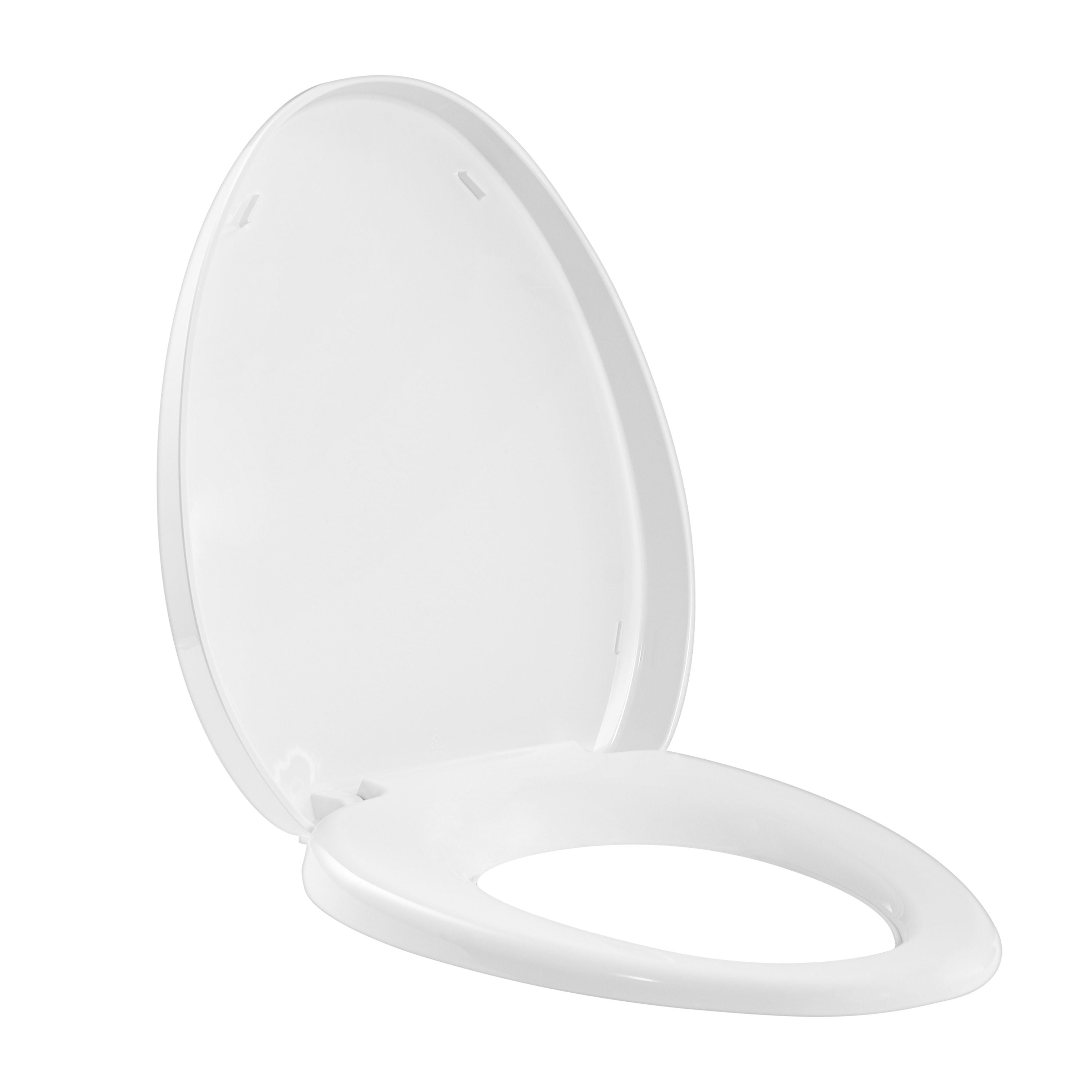 FBJ 400 Pound Slow Close Heavy Duty Oval Plastic Toilet Seat in White No Slam