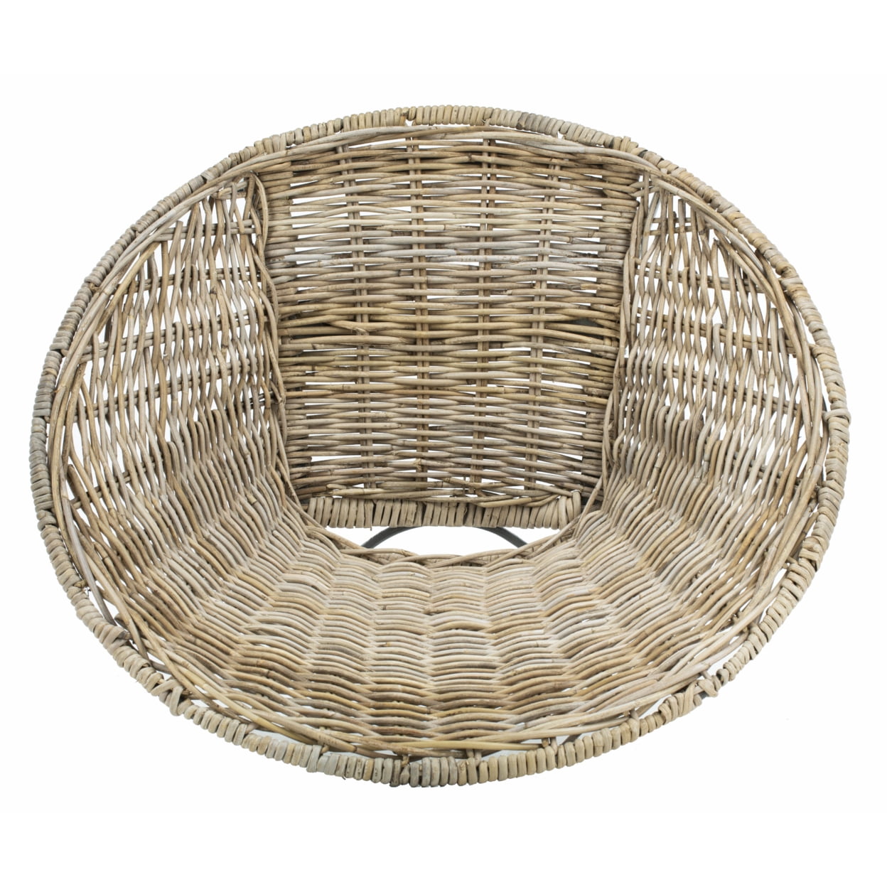 SAFAVIEH Sierra Rattan Mid-Century Nautical Accent Chair, Grey Wash/Dark Steel